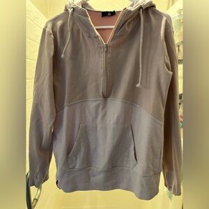 AMPERSAND AVE Two-Tone Hoodie - Pink and Cream